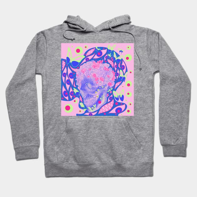 pink buttefly skeleton monster ecopop Hoodie by jorge_lebeau